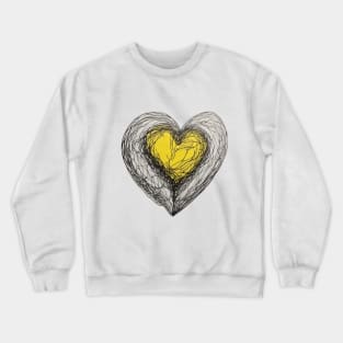 Heart Yellow Shadow Silhouette Anime Style Collection No. 256 Crewneck Sweatshirt